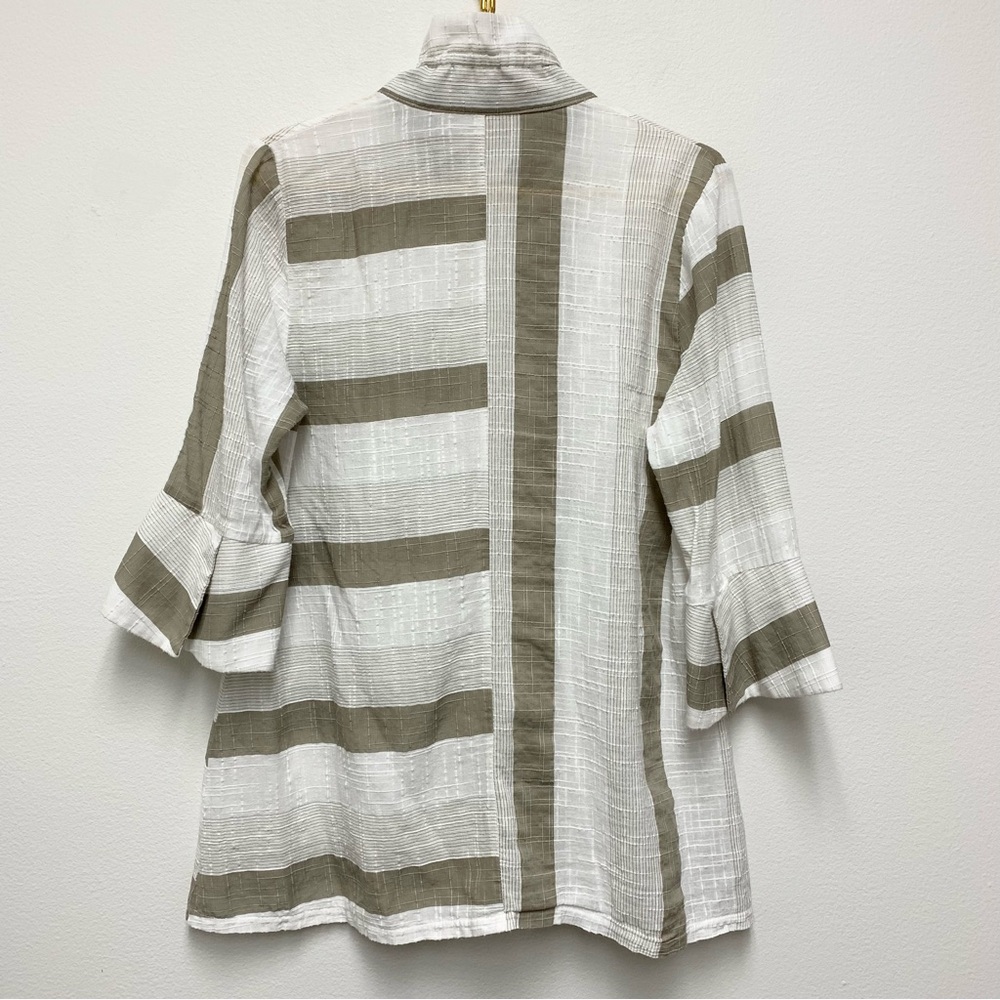 Damee Inc Jacket PXL Wired Stand Collar Lightweight‎ 3/4 Sleeve Lagenlook Artsy - Picture 6 of 11